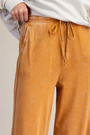The Essential Drawstring Mineral Washed Terry Knit Pants