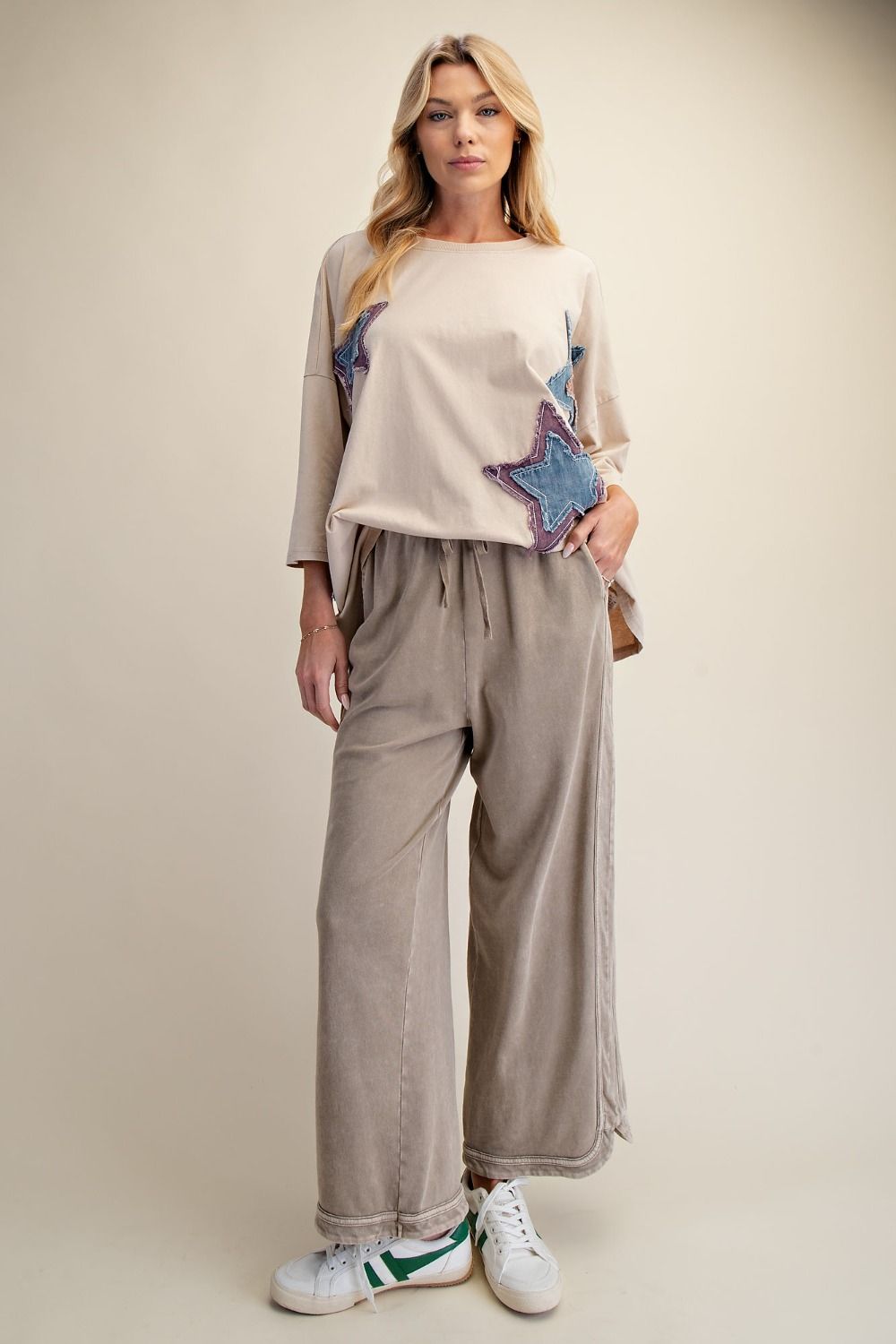 The Essential Drawstring Mineral Washed Terry Knit Pants