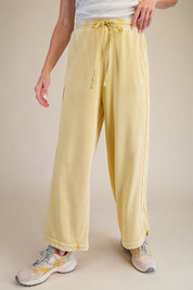 The Essential Drawstring Mineral Washed Terry Knit Pants