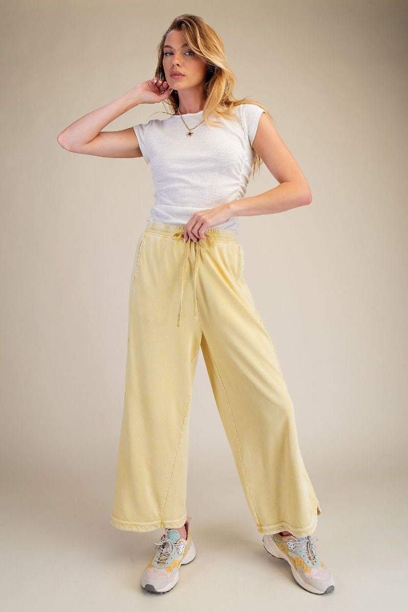 The Essential Drawstring Mineral Washed Terry Knit Pants
