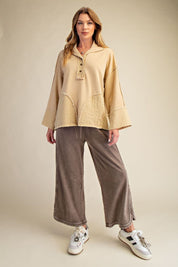 The Essential Drawstring Mineral Washed Terry Knit Pants