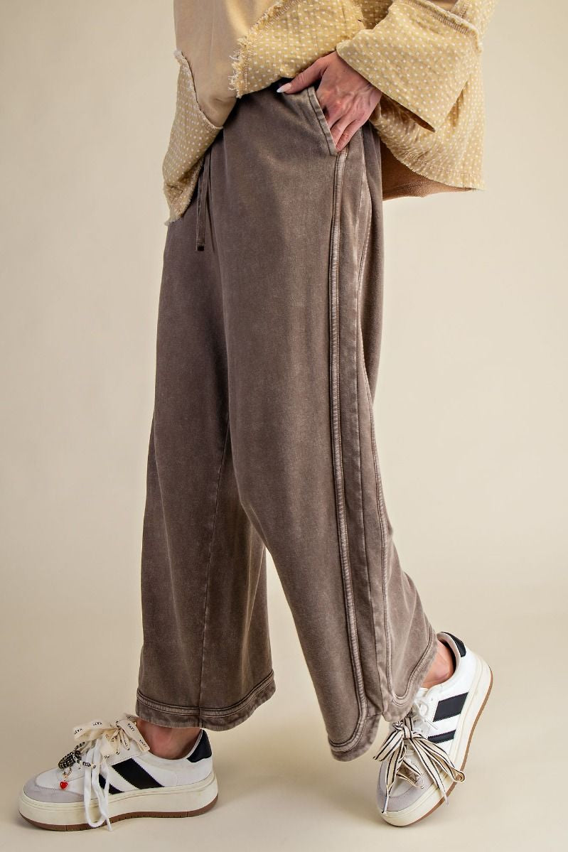 The Essential Drawstring Mineral Washed Terry Knit Pants
