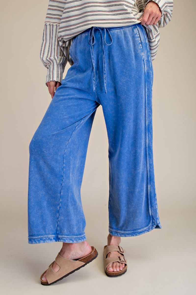 The Essential Drawstring Mineral Washed Terry Knit Pants
