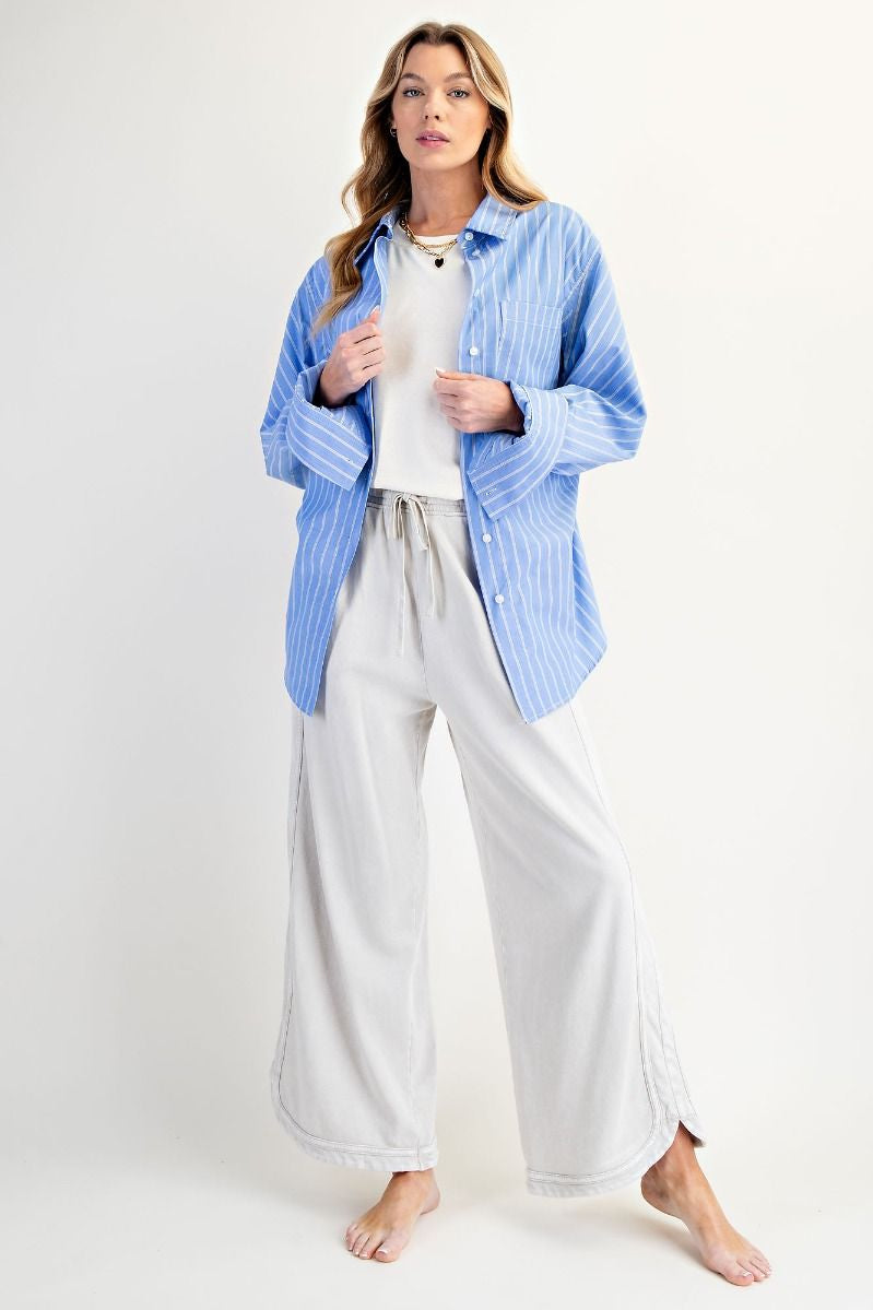 The Essential Drawstring Mineral Washed Terry Knit Pants