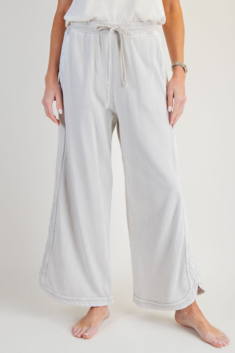 The Essential Drawstring Mineral Washed Terry Knit Pants