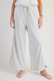 The Essential Drawstring Mineral Washed Terry Knit Pants