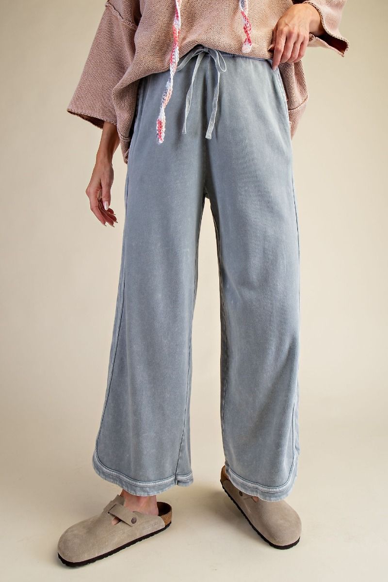 The Essential Drawstring Mineral Washed Terry Knit Pants