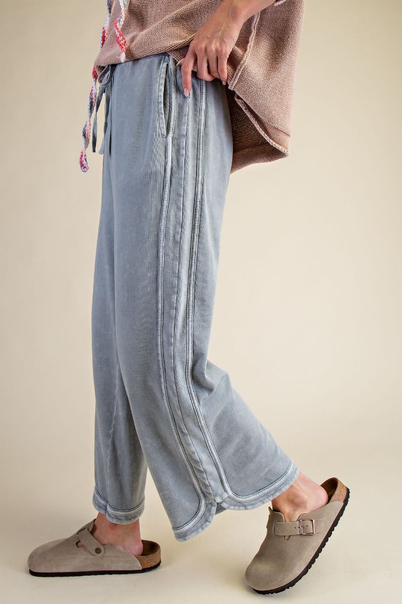 The Essential Drawstring Mineral Washed Terry Knit Pants