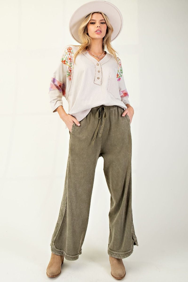 The Essential Drawstring Mineral Washed Terry Knit Pants
