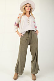 The Essential Drawstring Mineral Washed Terry Knit Pants