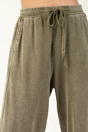 The Essential Drawstring Mineral Washed Terry Knit Pants