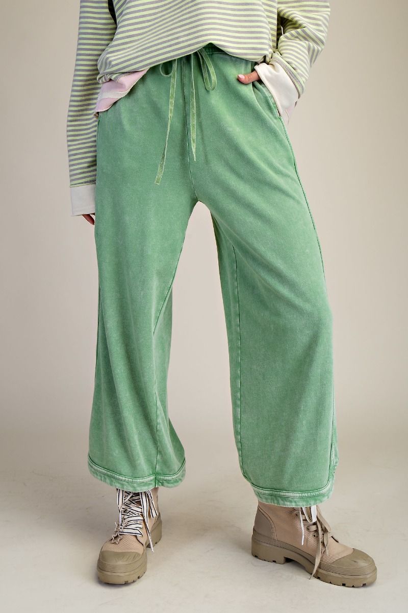 The Essential Drawstring Mineral Washed Terry Knit Pants