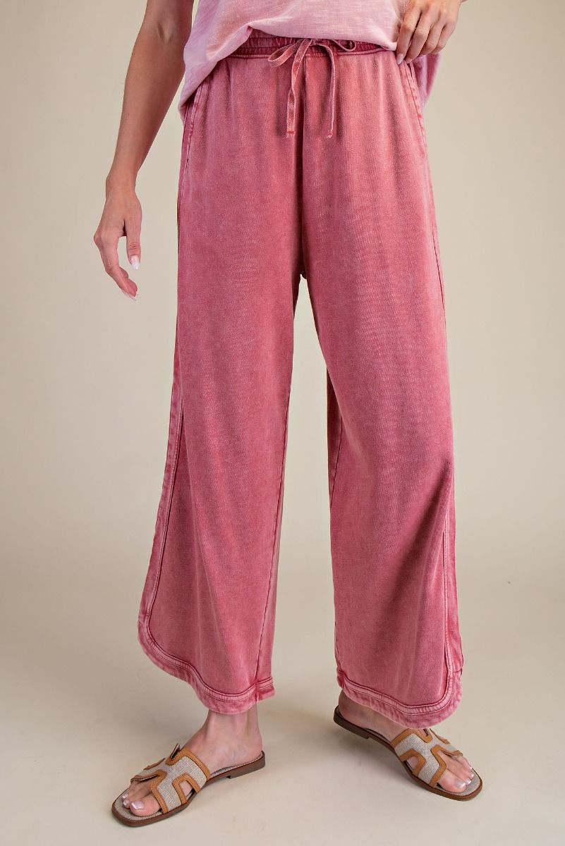 The Essential Drawstring Mineral Washed Terry Knit Pants