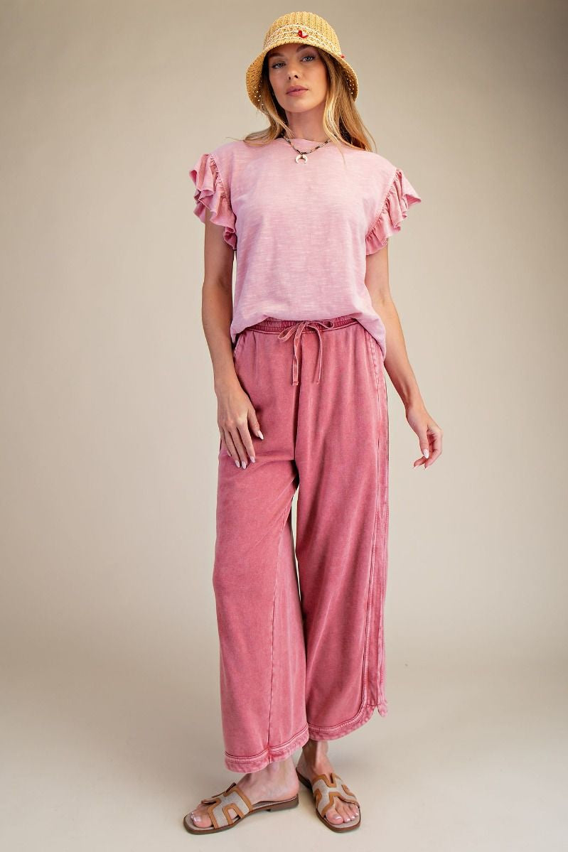 The Essential Drawstring Mineral Washed Terry Knit Pants