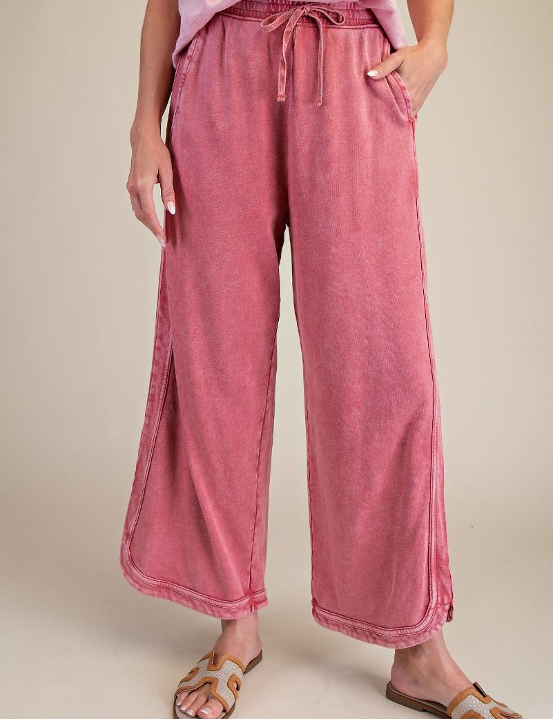 The Essential Drawstring Mineral Washed Terry Knit Pants