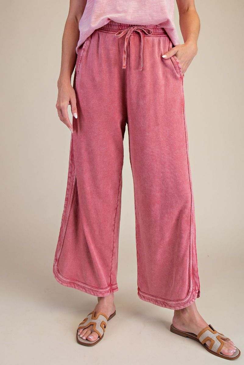 The Essential Drawstring Mineral Washed Terry Knit Pants