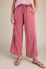 The Essential Drawstring Mineral Washed Terry Knit Pants