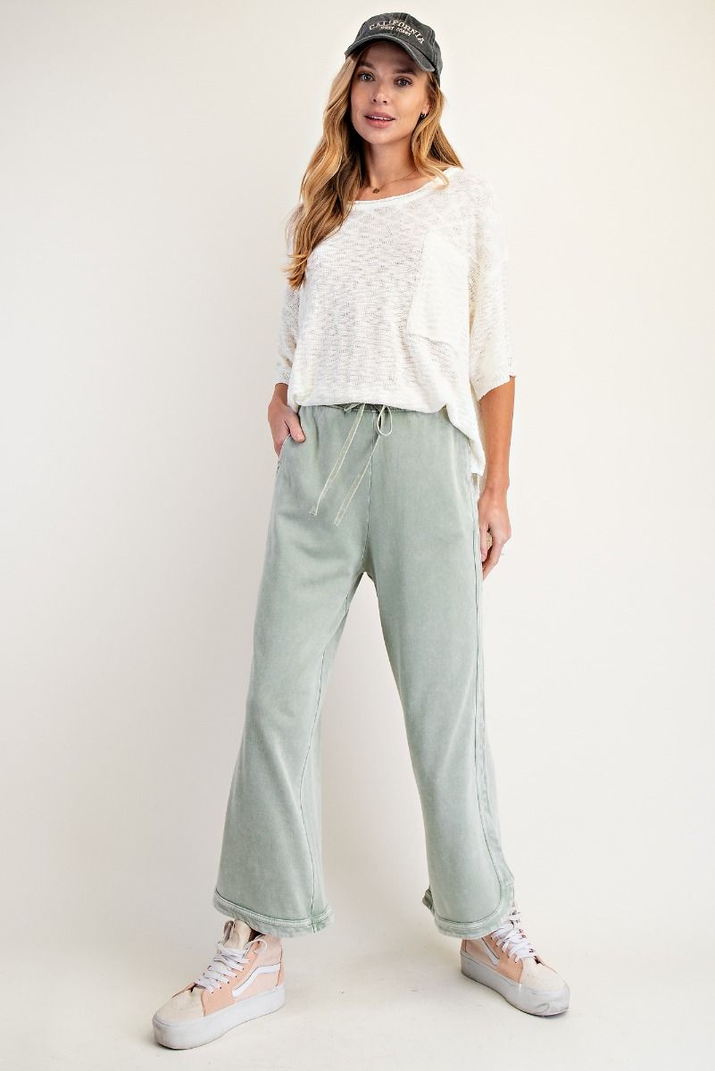 The Essential Drawstring Mineral Washed Terry Knit Pants