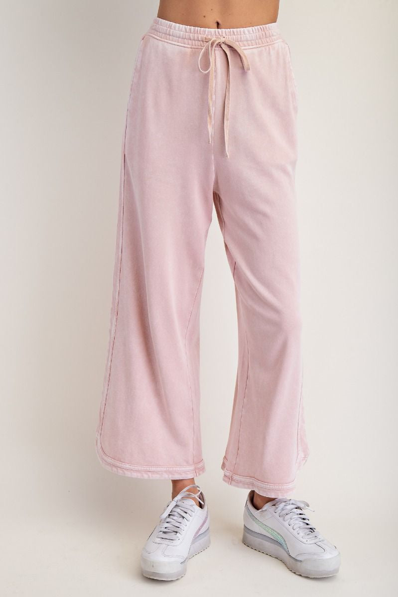The Essential Drawstring Mineral Washed Terry Knit Pants