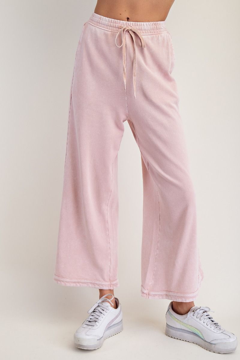 The Essential Drawstring Mineral Washed Terry Knit Pants