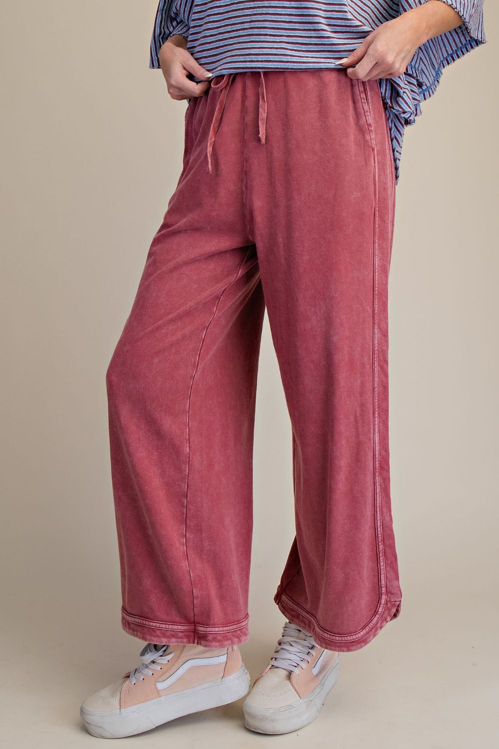 The Essential Drawstring Mineral Washed Terry Knit Pants