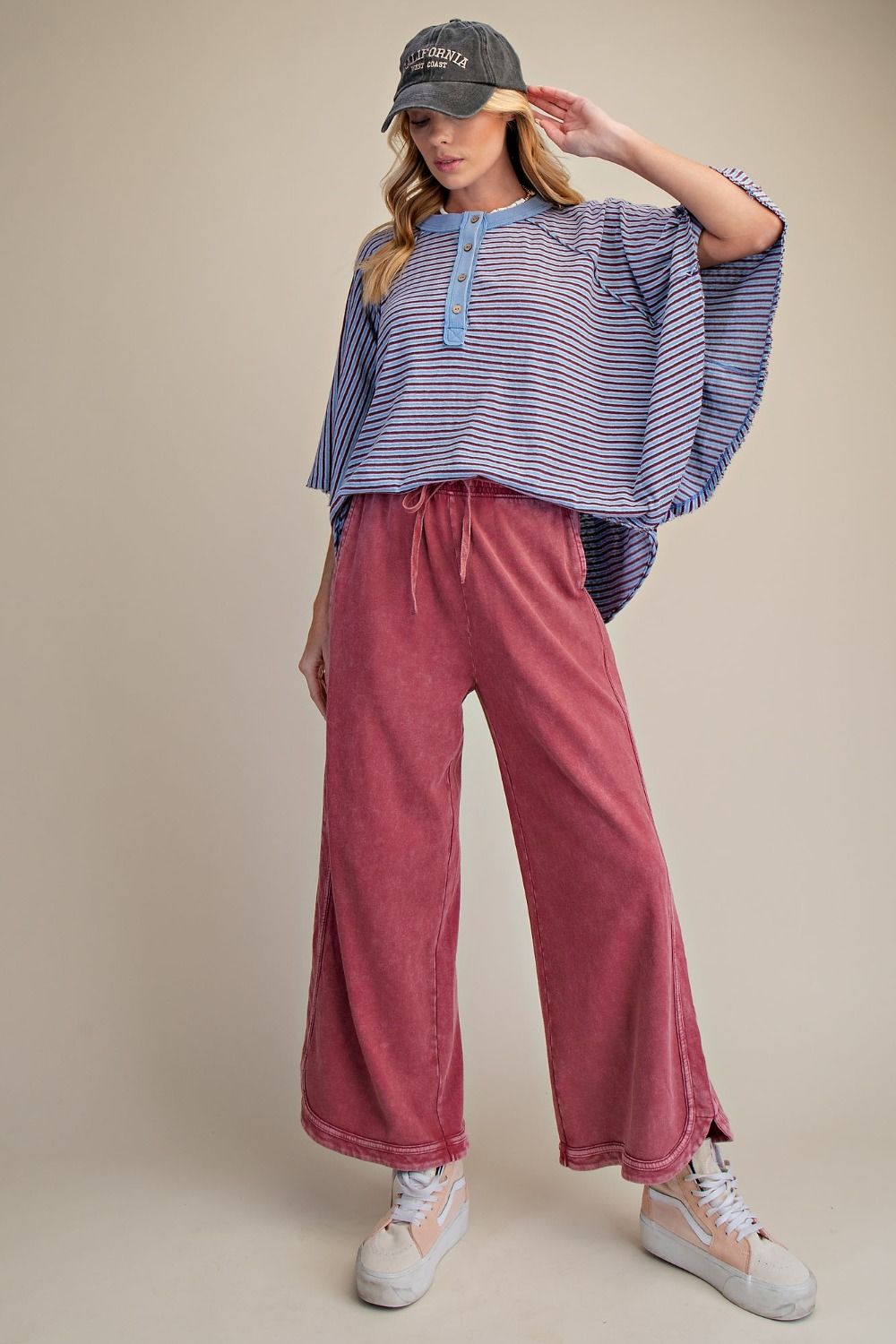 The Essential Drawstring Mineral Washed Terry Knit Pants