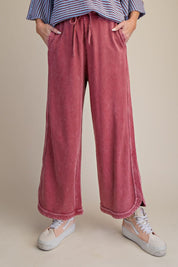 The Essential Drawstring Mineral Washed Terry Knit Pants