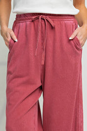 The Essential Drawstring Mineral Washed Terry Knit Pants