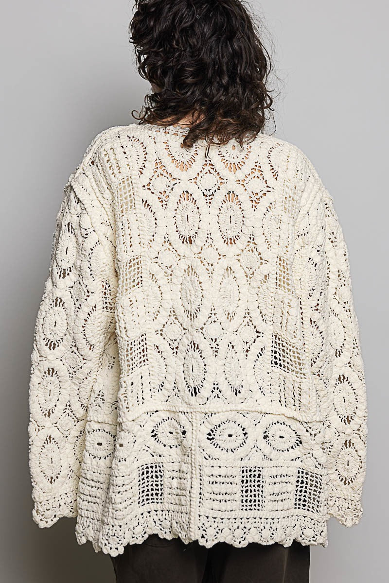 Dream On Open Knit Chenille Cardigan