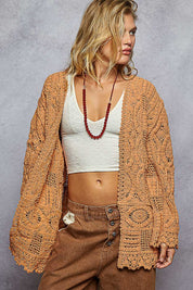 Dream On Open Knit Chenille Cardigan