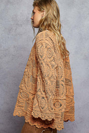 Dream On Open Knit Chenille Cardigan