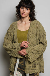 Dream On Open Knit Chenille Cardigan