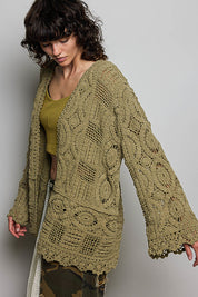 Dream On Open Knit Chenille Cardigan
