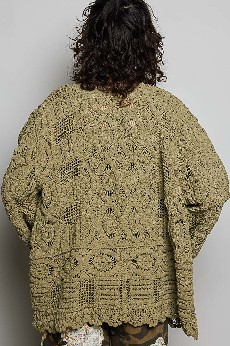 Dream On Open Knit Chenille Cardigan