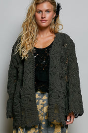 Dream On Open Knit Chenille Cardigan