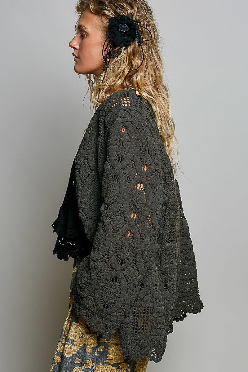 Dream On Open Knit Chenille Cardigan