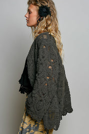 Dream On Open Knit Chenille Cardigan