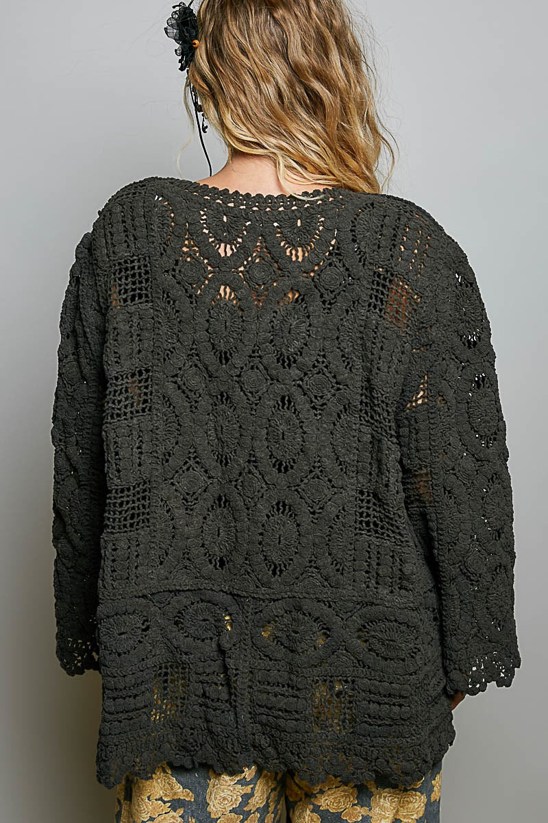 Dream On Open Knit Chenille Cardigan