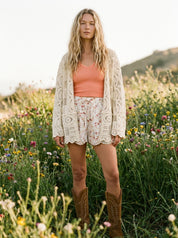 Dream On Open Knit Chenille Cardigan