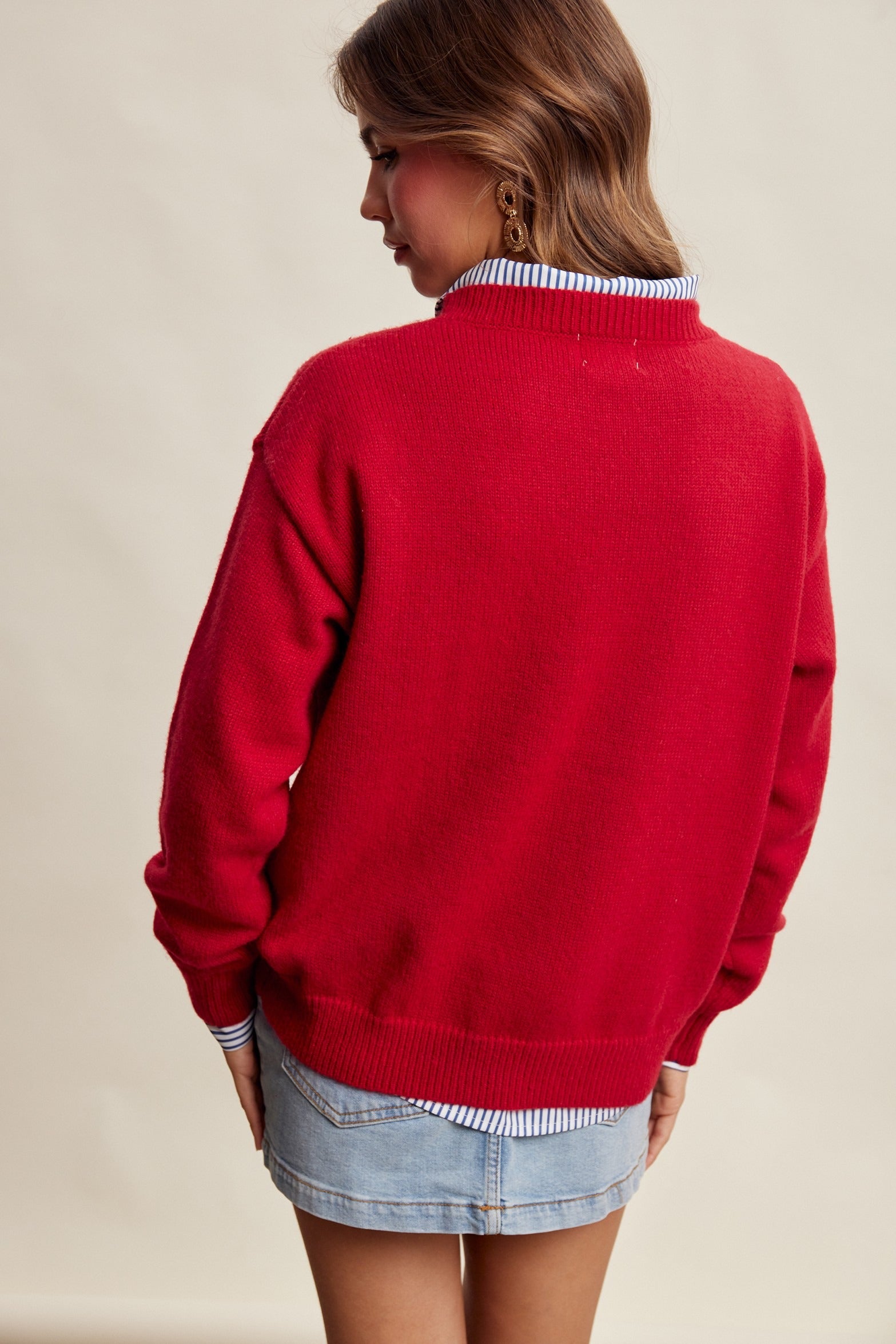 Evergreen Embroidered Christmas Sweater