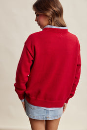 Evergreen Embroidered Christmas Sweater