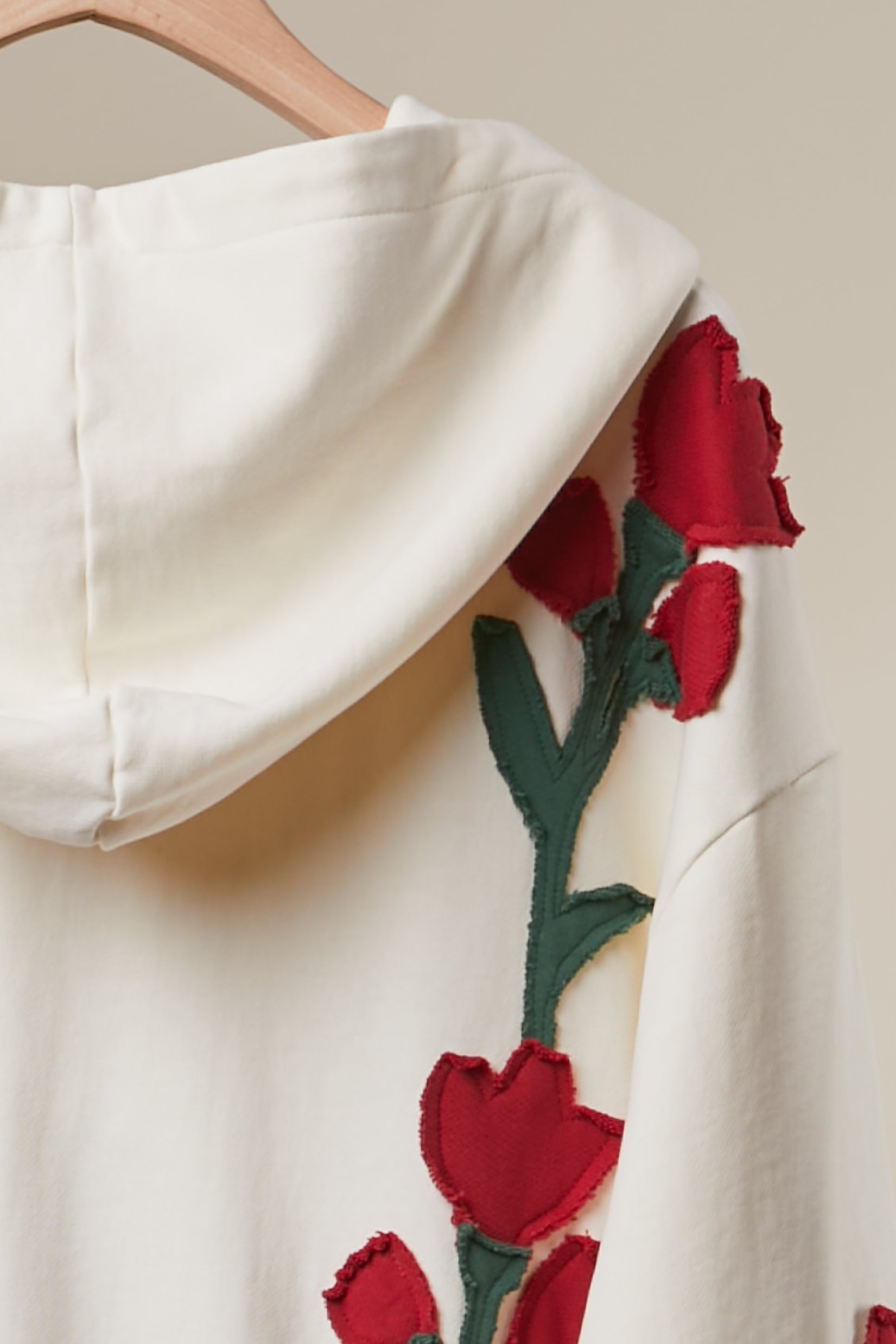 Wild Rose Floral Embroidered Zip-Up Hoodie
