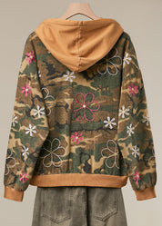 Roaming Daisy Camo Zip-Up Hoodie
