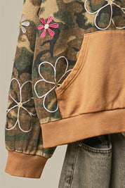 Roaming Daisy Camo Zip-Up Hoodie