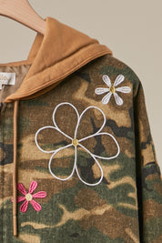 Roaming Daisy Camo Zip-Up Hoodie