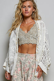 Garden Gate Chenille Crochet Cardigan