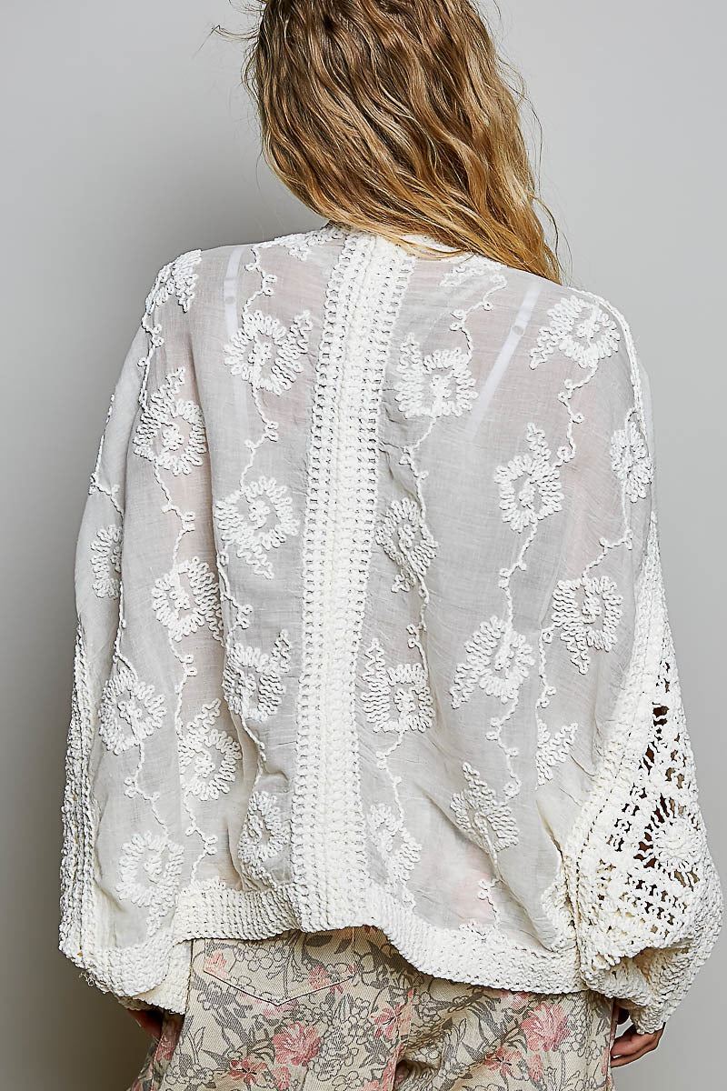 Garden Gate Chenille Crochet Cardigan