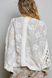 Garden Gate Chenille Crochet Cardigan