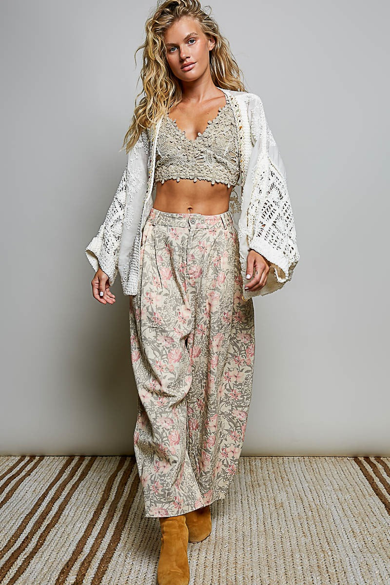 Garden Gate Chenille Crochet Cardigan