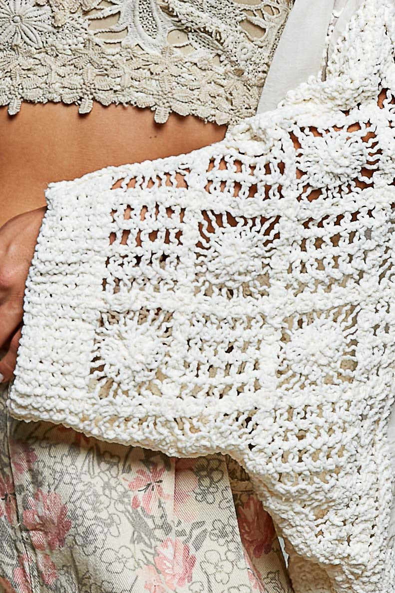 Garden Gate Chenille Crochet Cardigan